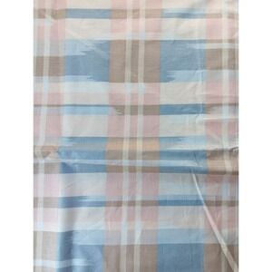 Waverly Sheen Fabric 100% Cotton Pastel Blue Pink Plaid CRYSTAL PALACE 3 Yds VTG
